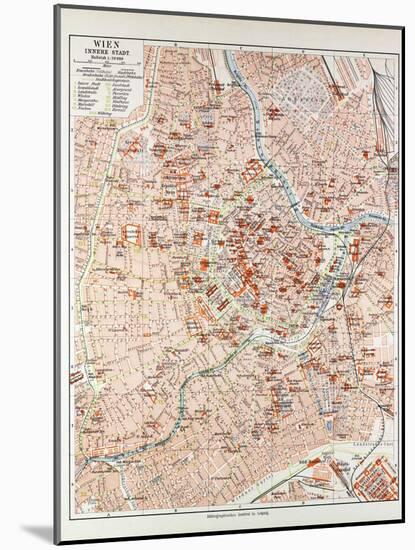 Map of the Centre of Vienna Austria 1899-null-Mounted Giclee Print