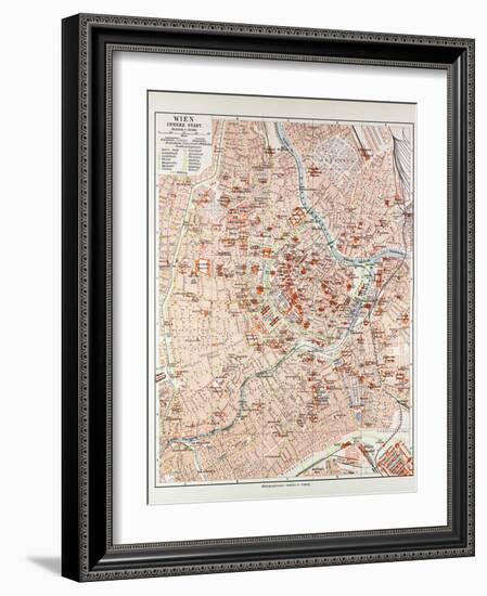 Map of the Centre of Vienna Austria 1899-null-Framed Giclee Print