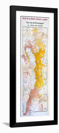 Map of the Champagne Region: the Côte Des Blancs-null-Framed Giclee Print