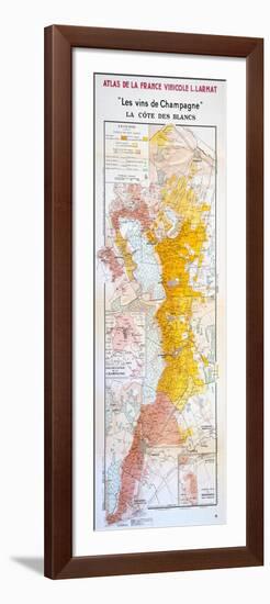 Map of the Champagne Region: the Côte Des Blancs-null-Framed Giclee Print