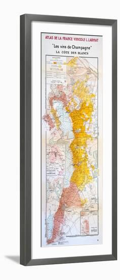 Map of the Champagne Region: the Côte Des Blancs-null-Framed Giclee Print