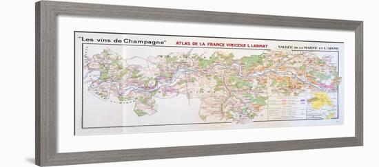 Map of the Champagne Region: Valley of the Marne and L'Aisne-null-Framed Giclee Print