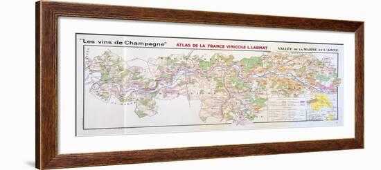 Map of the Champagne Region: Valley of the Marne and L'Aisne-null-Framed Giclee Print