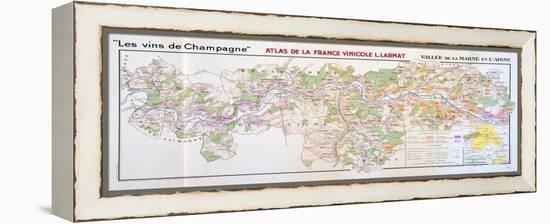 Map of the Champagne Region: Valley of the Marne and L'Aisne-null-Framed Premier Image Canvas