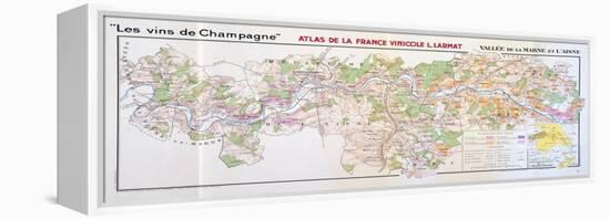 Map of the Champagne Region: Valley of the Marne and L'Aisne-null-Framed Premier Image Canvas