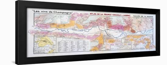 Map of the Champagne Region: Valley of the Marne-null-Framed Giclee Print