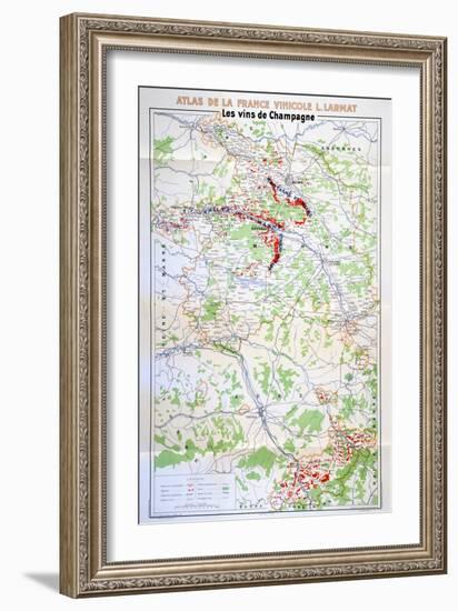 Map of the Champagne Region-null-Framed Giclee Print