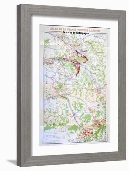 Map of the Champagne Region-null-Framed Giclee Print