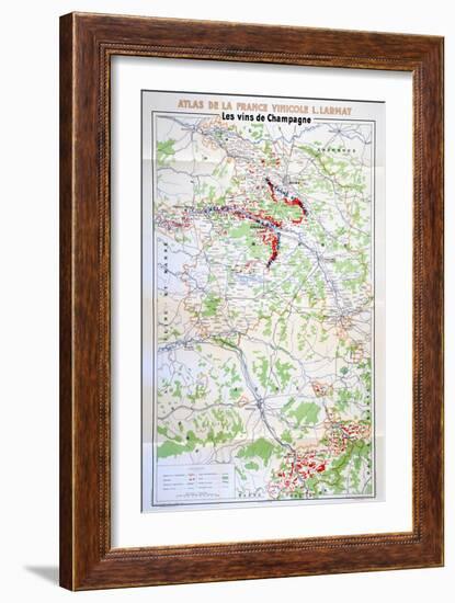 Map of the Champagne Region-null-Framed Giclee Print