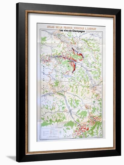 Map of the Champagne Region-null-Framed Giclee Print