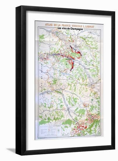 Map of the Champagne Region-null-Framed Giclee Print