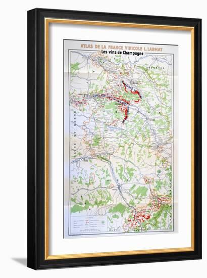 Map of the Champagne Region-null-Framed Giclee Print