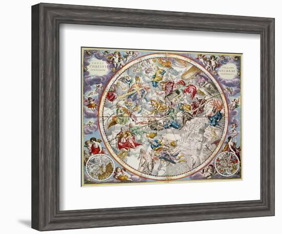 Map of the Christian Constellations as Depicted by Julius Schiller, from the Celestial Atlas-Andreas Cellarius-Framed Giclee Print