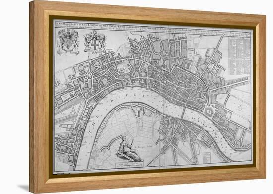 Map of the Cities of London and Westminster, Southwark and the Suburbs, 1680-Wenceslaus Hollar-Framed Premier Image Canvas