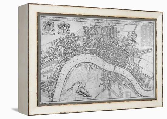 Map of the Cities of London and Westminster, Southwark and the Suburbs, 1680-Wenceslaus Hollar-Framed Premier Image Canvas