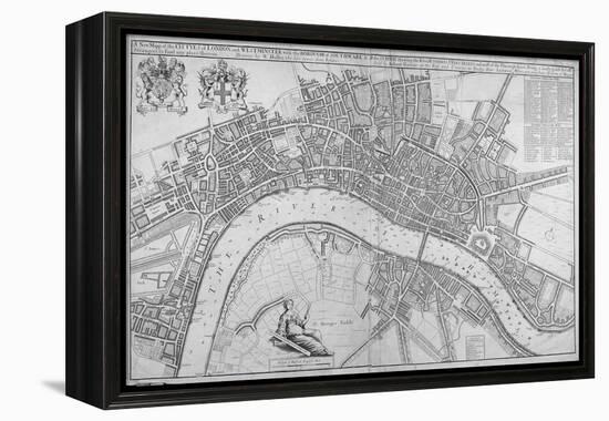 Map of the Cities of London and Westminster, Southwark and the Suburbs, 1680-Wenceslaus Hollar-Framed Premier Image Canvas