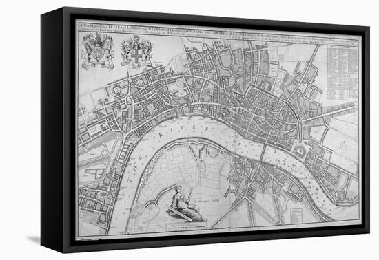 Map of the Cities of London and Westminster, Southwark and the Suburbs, 1680-Wenceslaus Hollar-Framed Premier Image Canvas