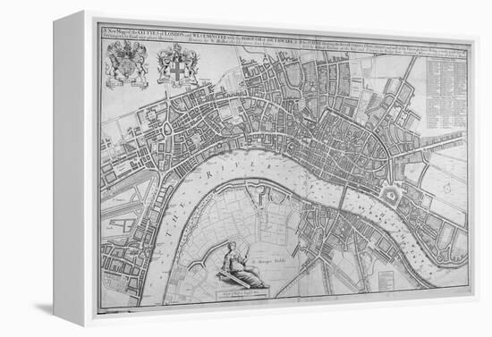 Map of the Cities of London and Westminster, Southwark and the Suburbs, 1680-Wenceslaus Hollar-Framed Premier Image Canvas