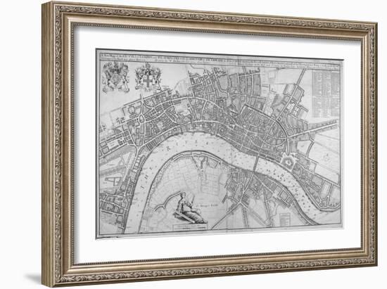 Map of the Cities of London and Westminster, Southwark and the Suburbs, 1680-Wenceslaus Hollar-Framed Giclee Print