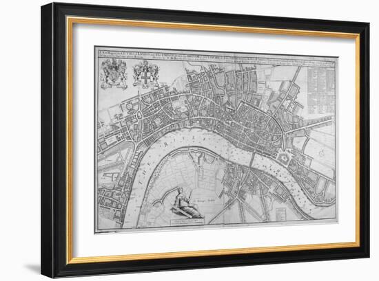 Map of the Cities of London and Westminster, Southwark and the Suburbs, 1680-Wenceslaus Hollar-Framed Giclee Print