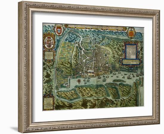 Map of the City and Portuguese Port of Goa, India-null-Framed Giclee Print