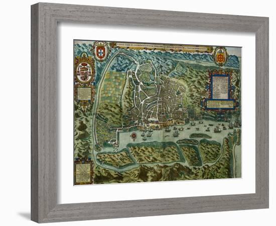 Map of the City and Portuguese Port of Goa, India-null-Framed Giclee Print