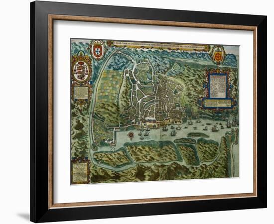 Map of the City and Portuguese Port of Goa, India-null-Framed Giclee Print