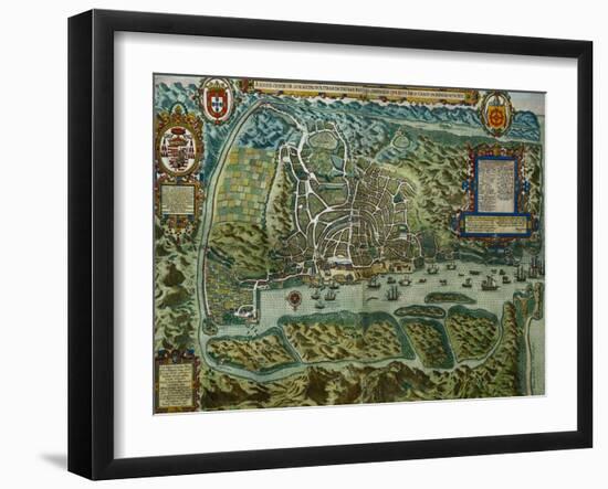 Map of the City and Portuguese Port of Goa, India-null-Framed Giclee Print