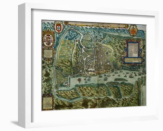 Map of the City and Portuguese Port of Goa, India-null-Framed Giclee Print