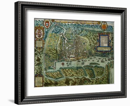 Map of the City and Portuguese Port of Goa, India-null-Framed Giclee Print