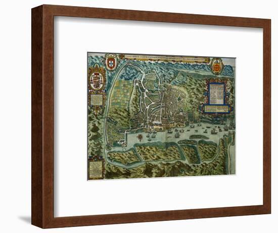 Map of the City and Portuguese Port of Goa, India-null-Framed Premium Giclee Print