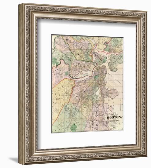 Map of the City of Boston and its Environs, c.1874-G^ M^ Hopkins-Framed Art Print