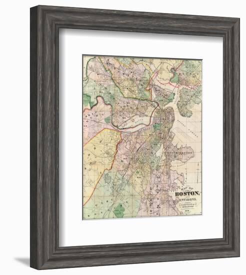 Map of the City of Boston and its Environs, c.1874-G^ M^ Hopkins-Framed Art Print