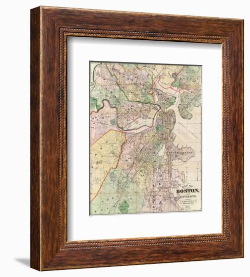 Map of the City of Boston and its Environs, c.1874-G^ M^ Hopkins-Framed Art Print