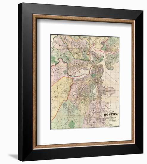 Map of the City of Boston and its Environs, c.1874-G^ M^ Hopkins-Framed Art Print