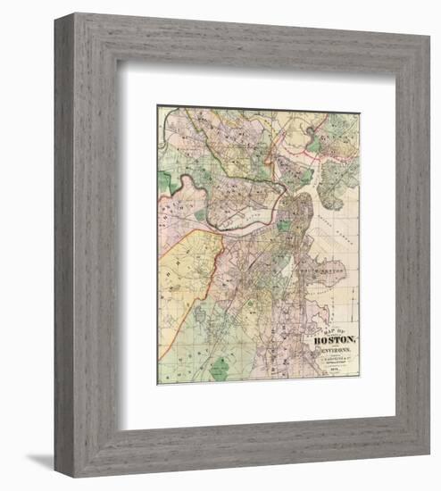 Map of the City of Boston and its Environs, c.1874-G^ M^ Hopkins-Framed Art Print