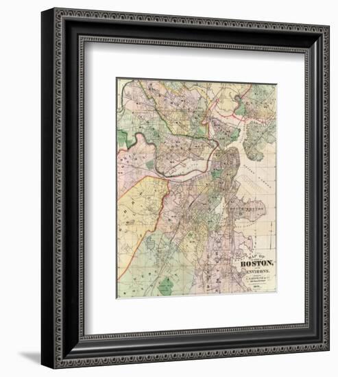 Map of the City of Boston and its Environs, c.1874-G^ M^ Hopkins-Framed Art Print