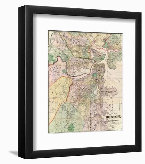 Map of the City of Boston and its Environs, c.1874-G^ M^ Hopkins-Framed Art Print