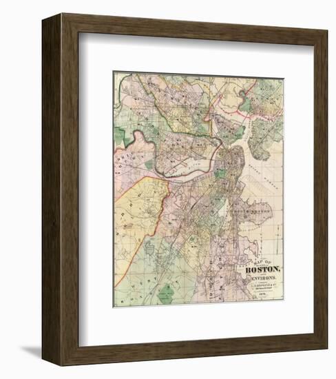 Map of the City of Boston and its Environs, c.1874-G^ M^ Hopkins-Framed Art Print