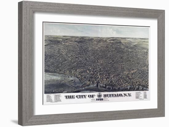 Map Of The City Of Buffalo Ny 1880-Vintage Lavoie-Framed Giclee Print