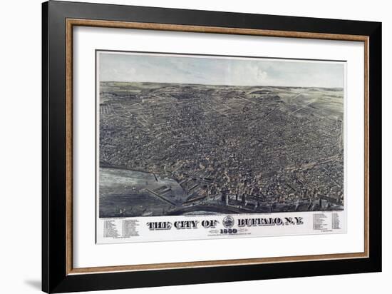 Map Of The City Of Buffalo Ny 1880-Vintage Lavoie-Framed Giclee Print