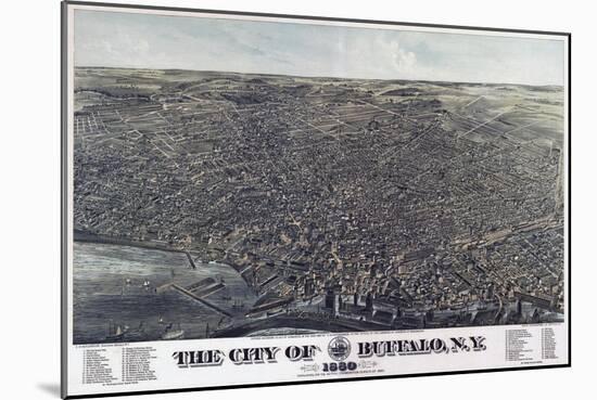 Map Of The City Of Buffalo Ny 1880-Vintage Lavoie-Mounted Giclee Print
