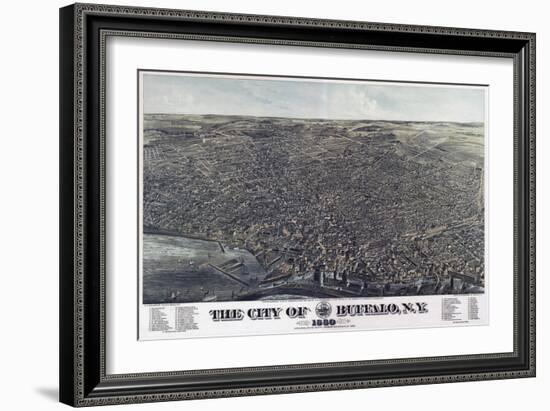 Map Of The City Of Buffalo Ny 1880-Vintage Lavoie-Framed Giclee Print