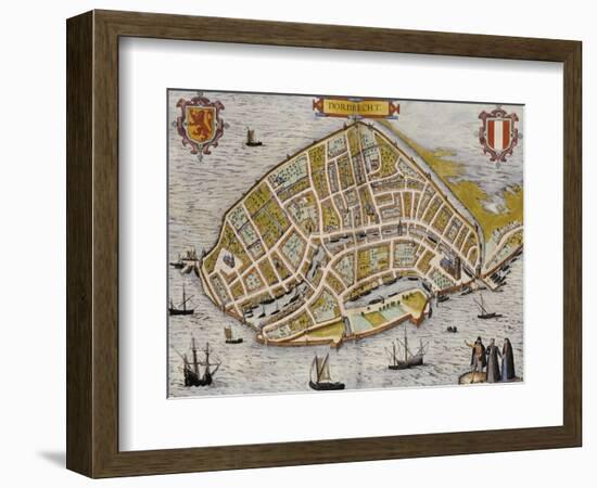 Map of the City of Dordrecht, 1582-null-Framed Giclee Print