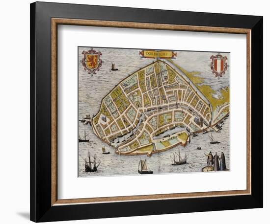 Map of the City of Dordrecht, 1582-null-Framed Giclee Print