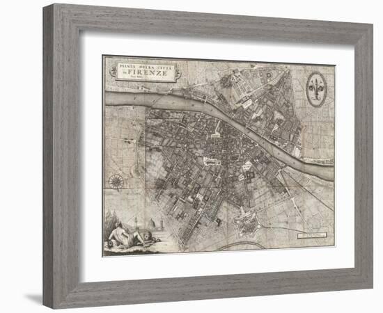 Map of the City of Florence by Giuseppe Molini-null-Framed Giclee Print