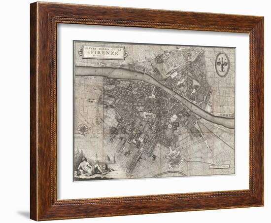 Map of the City of Florence by Giuseppe Molini-null-Framed Giclee Print