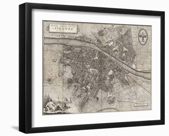 Map of the City of Florence by Giuseppe Molini-null-Framed Giclee Print