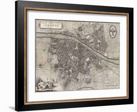 Map of the City of Florence by Giuseppe Molini-null-Framed Giclee Print