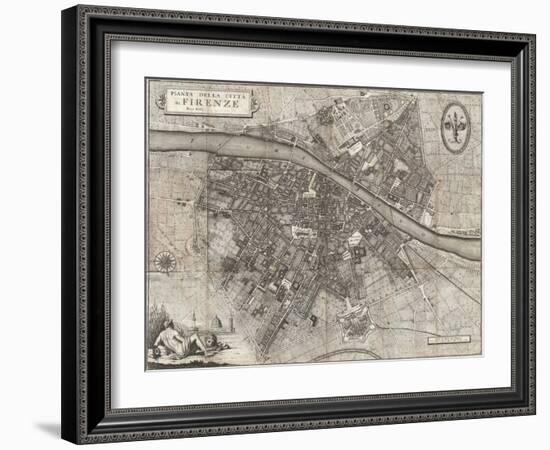 Map of the City of Florence by Giuseppe Molini-null-Framed Giclee Print